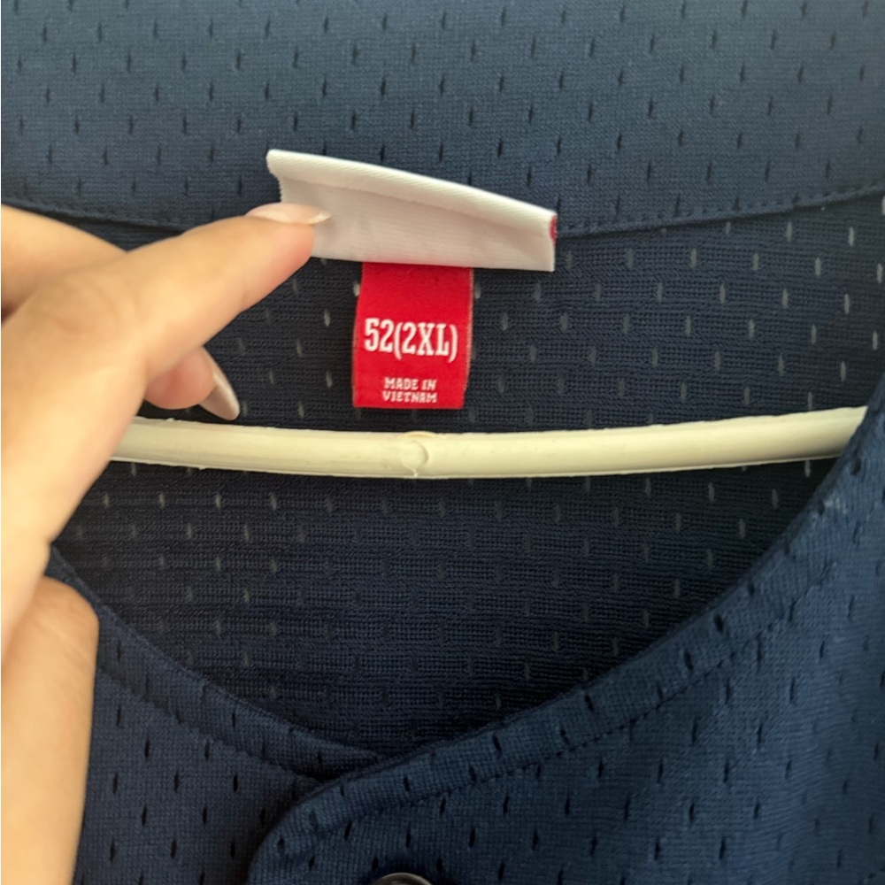 Mitchell & Ness Navy Blue Button Down Shirt - Picture 5 of 6